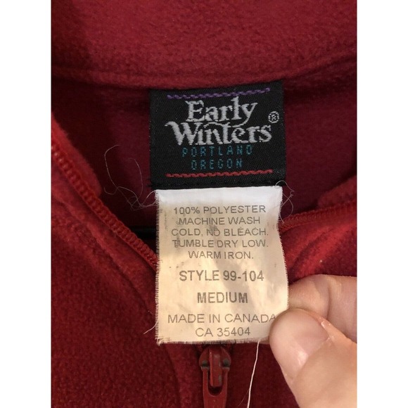 Vintage Early Winters Fleece Jacket Women’s Size Medium Red 3/4 Zip - Picture 2 of 3